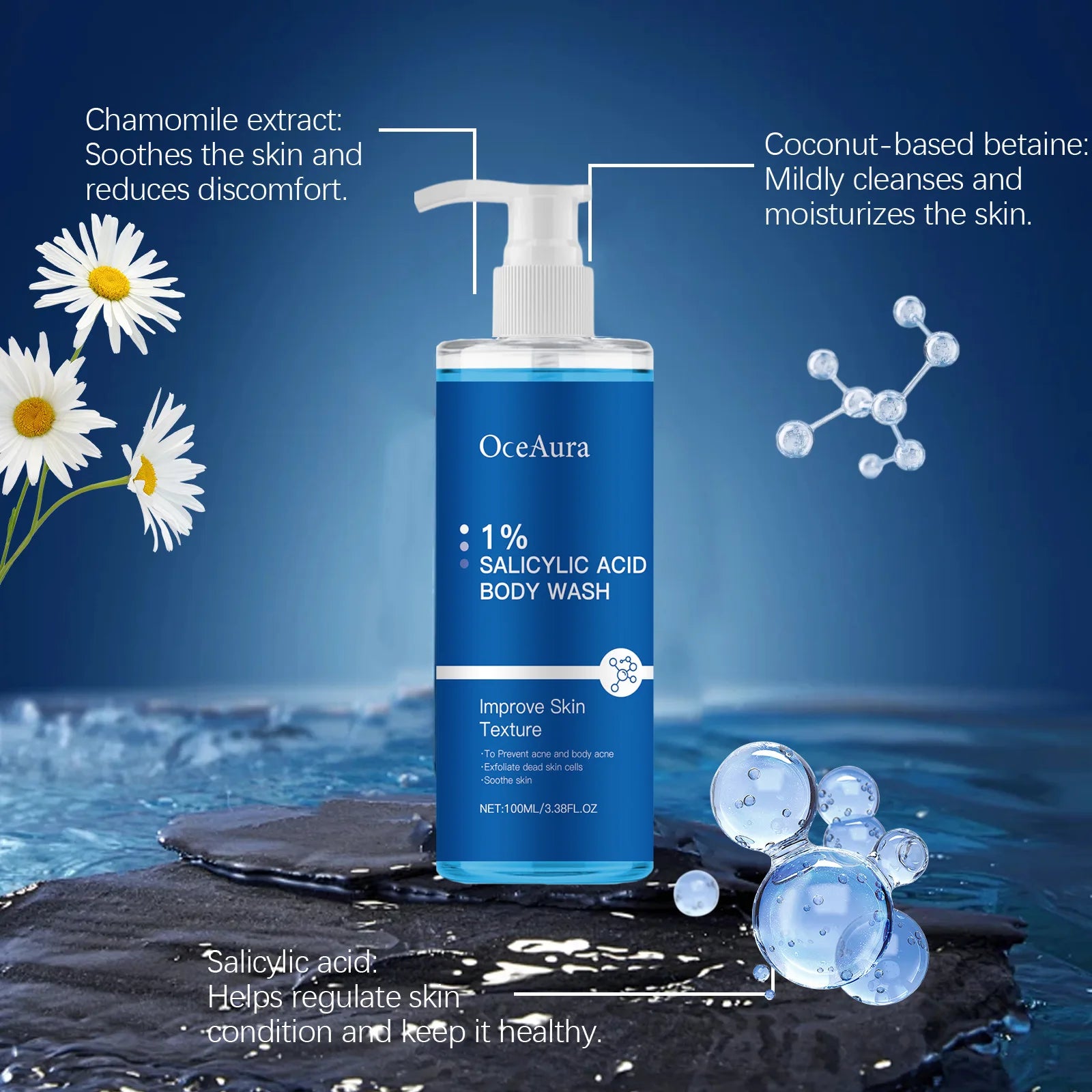 OceAura Nourishing Floral Body Wash – 100ml