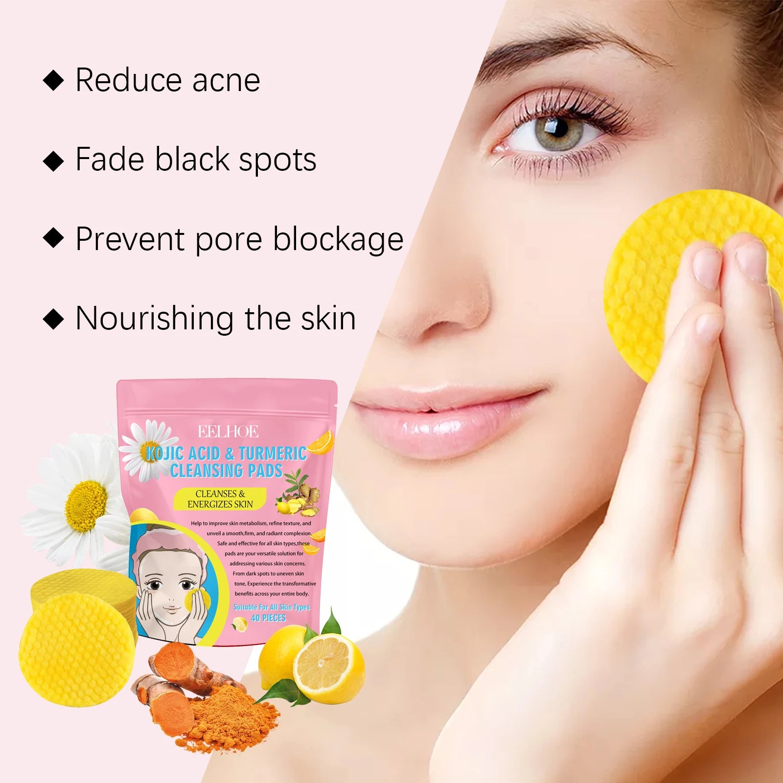 EELHOE Turmeric Kojic Acid Cleansing Pads