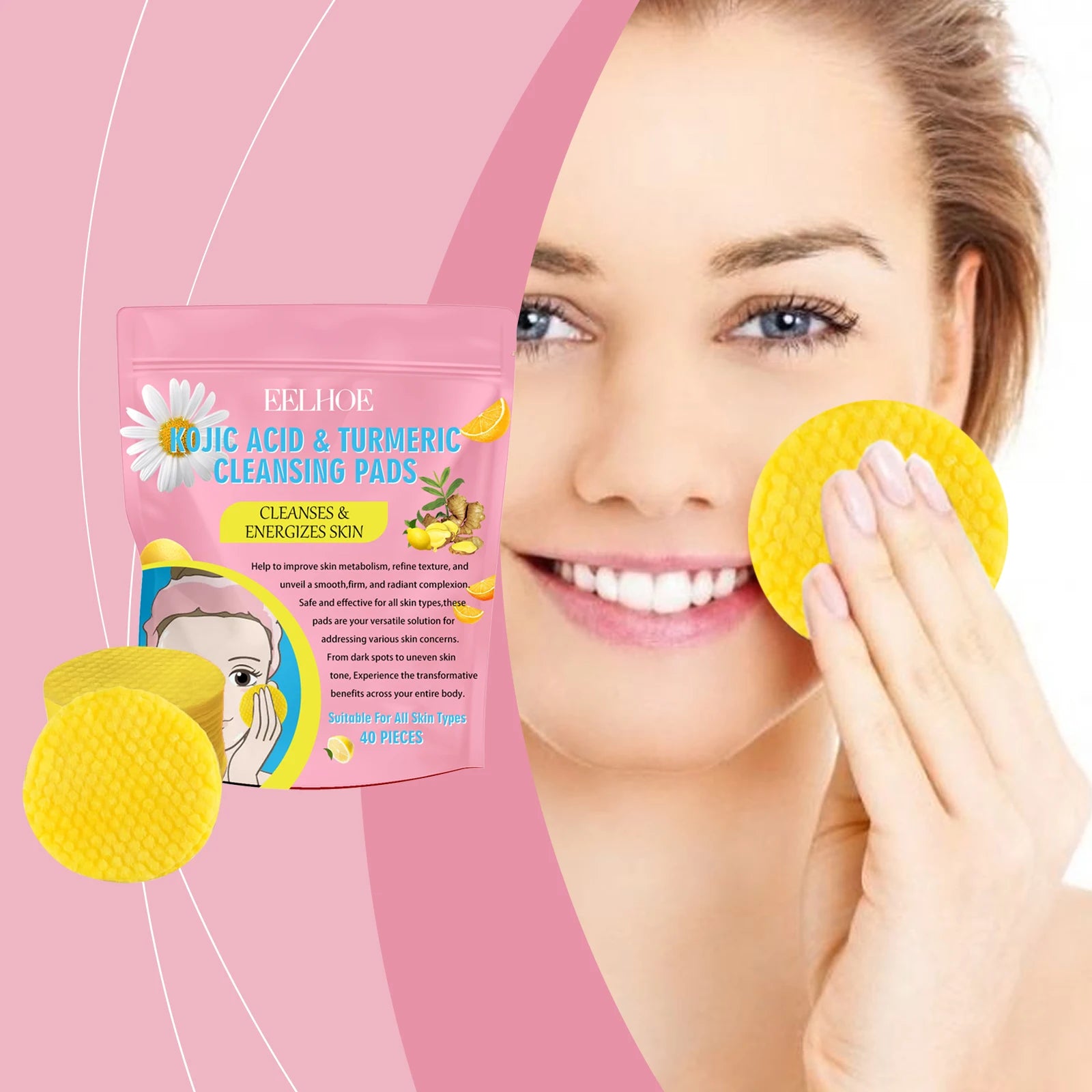 EELHOE Turmeric Kojic Acid Cleansing Pads