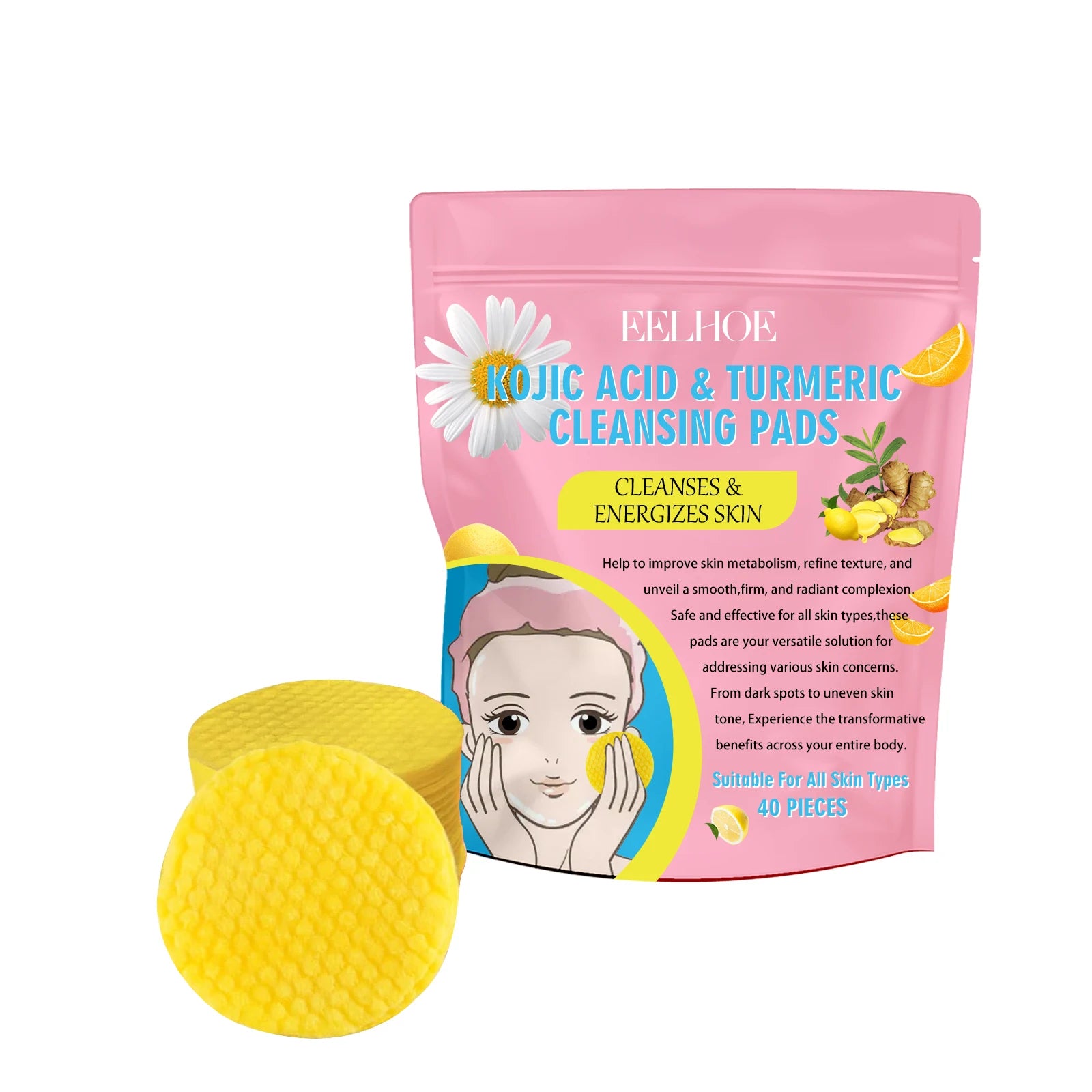 EELHOE Turmeric Kojic Acid Cleansing Pads