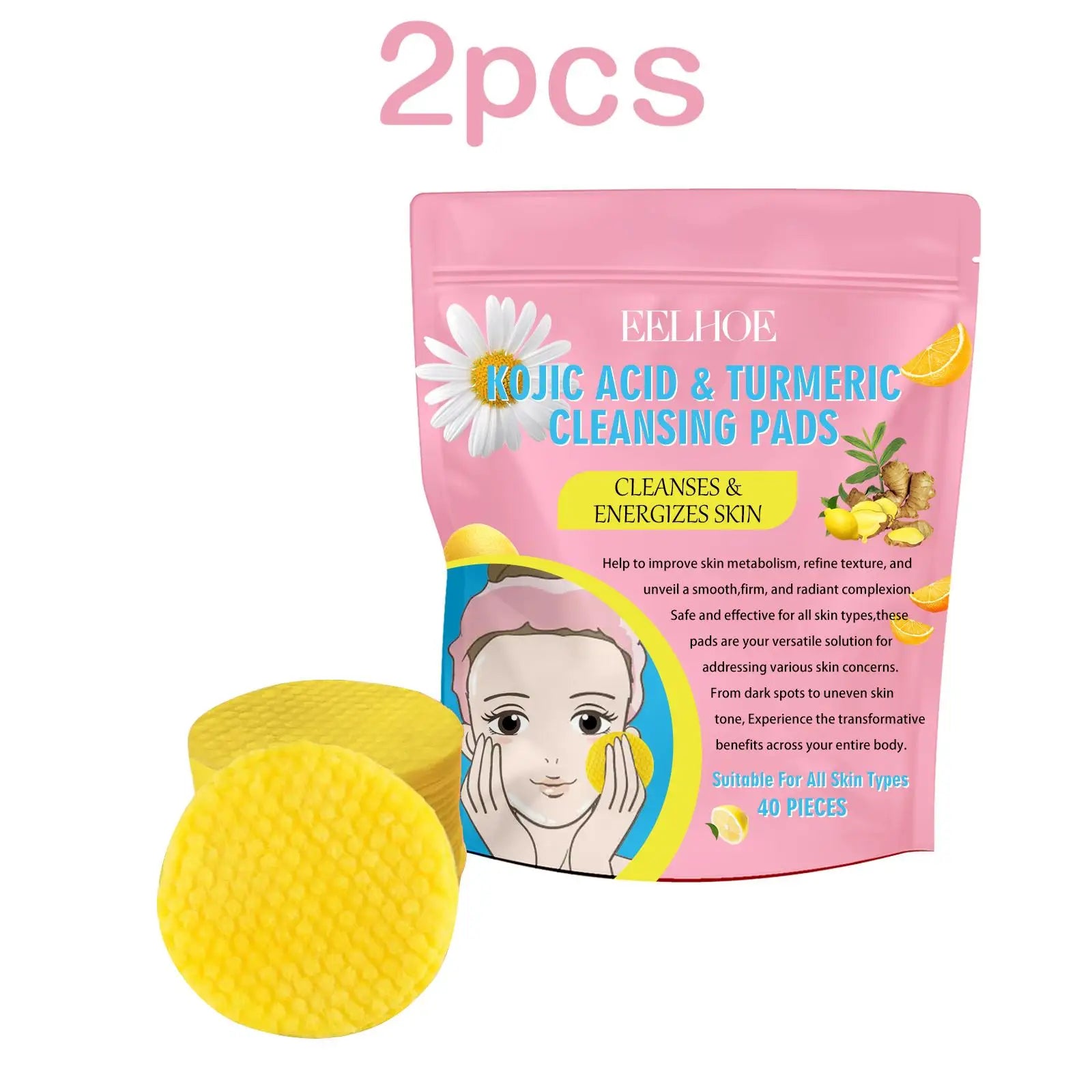 EELHOE Turmeric Kojic Acid Cleansing Pads