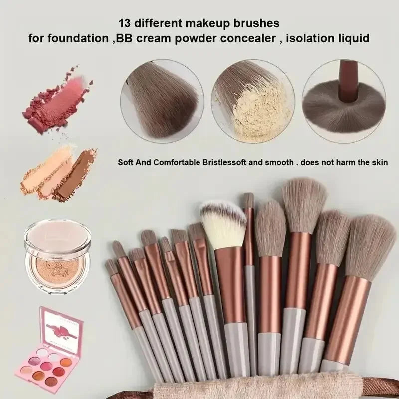 13pcs Professional Makeup Brush & Sponge Set