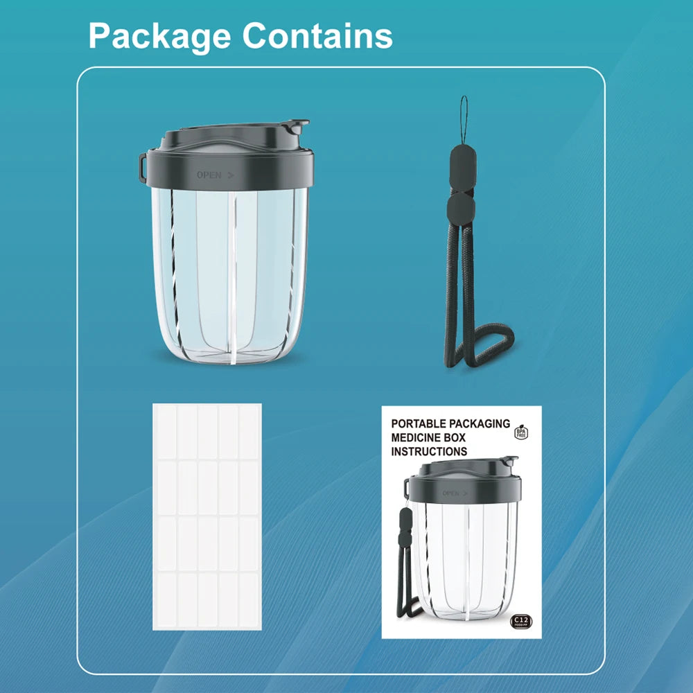 7-Grid Pill Bottle & Supplement Organizer