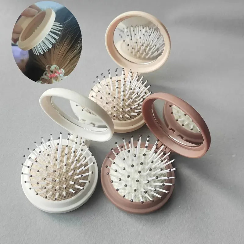 Folding Mirror with Air Cushion Comb