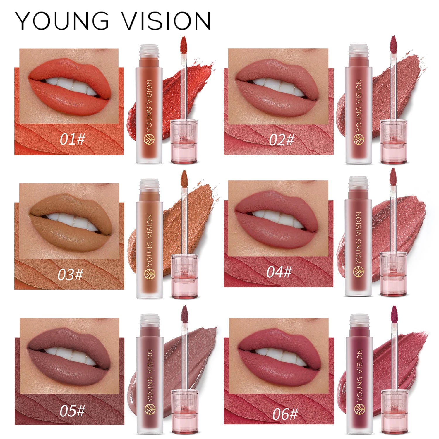 YOUNG VISION 6-Color Matte Velvet Lip Paste