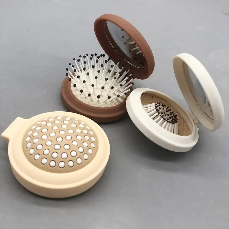 Folding Mirror with Air Cushion Comb
