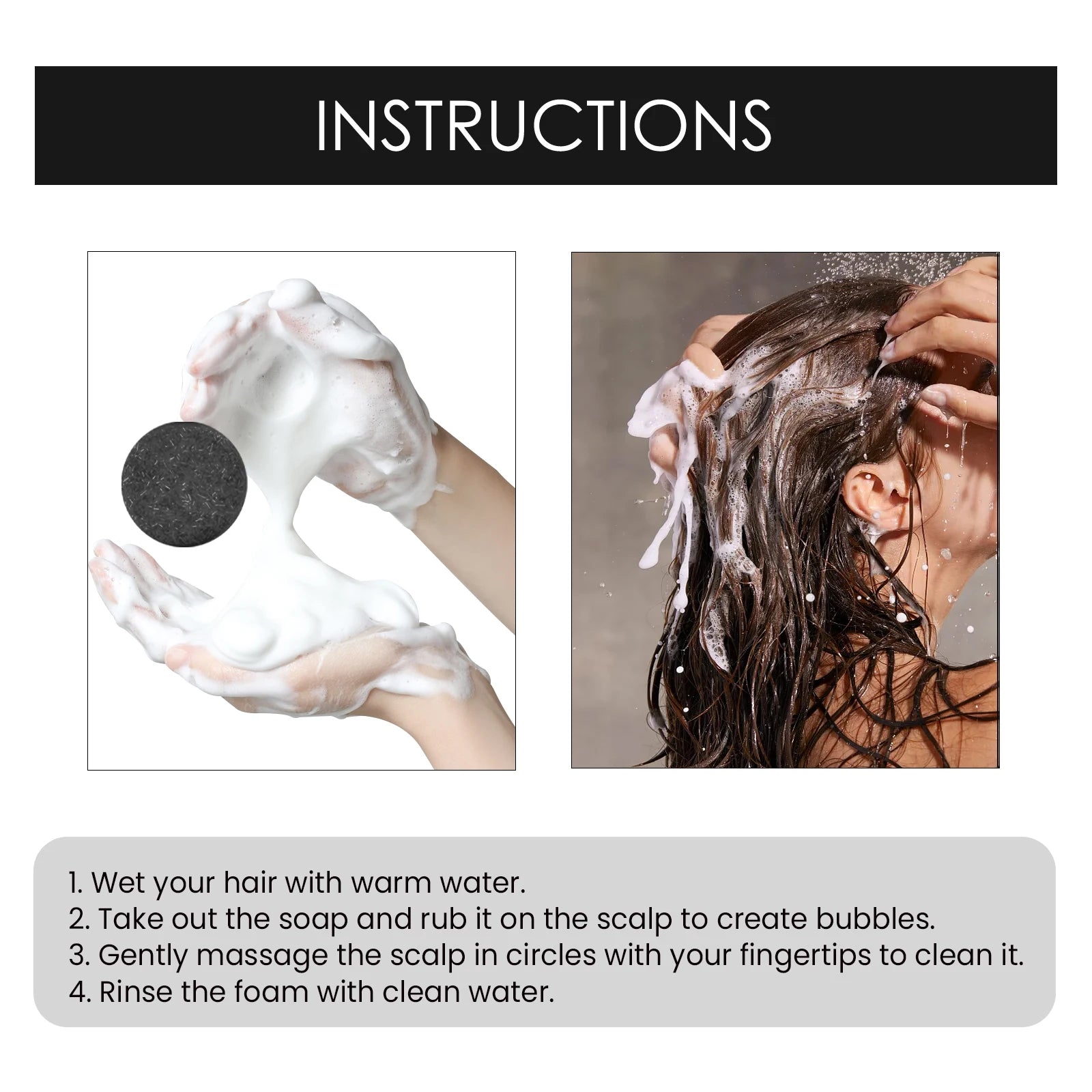 OUHOE Bamboo Charcoal Shampoo Bar