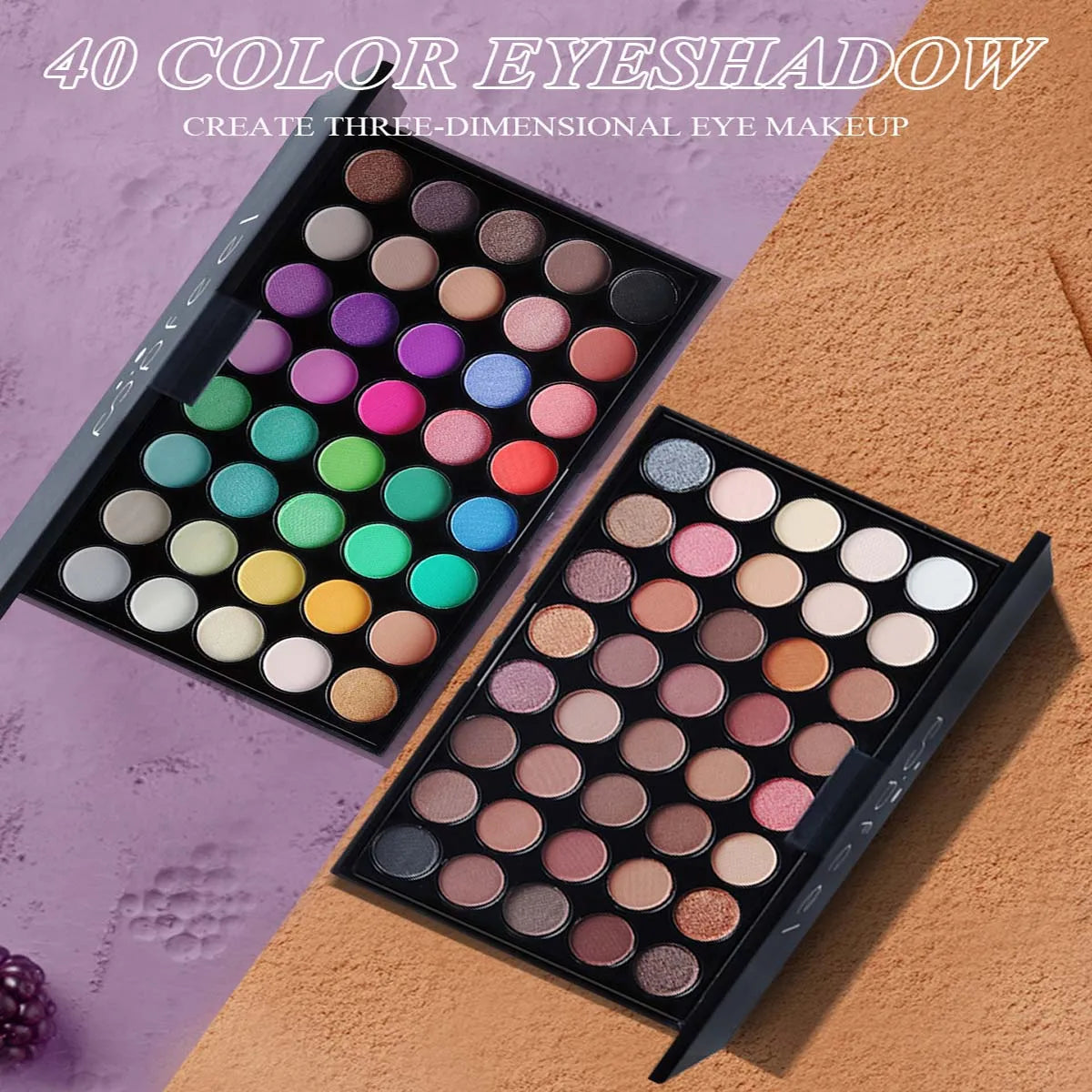 40-Color Matte & Pearl Earth Tone Eyeshadow Palette
