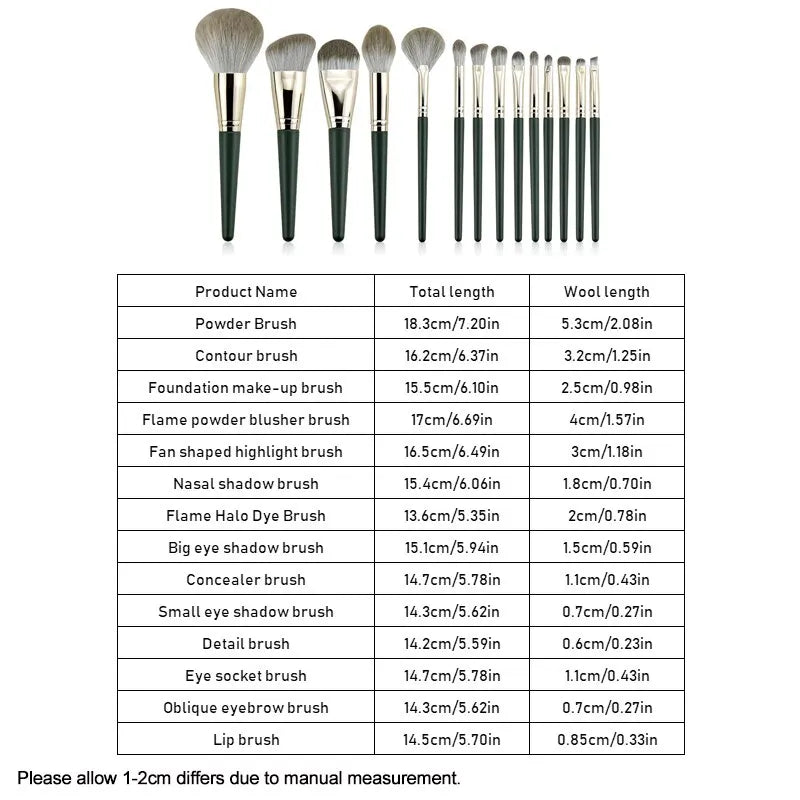14-Piece Soft Makeup Brush Set