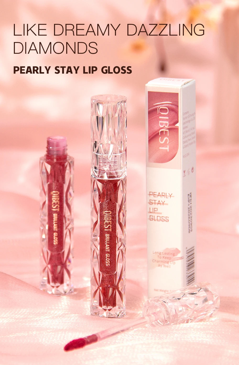 QIBEST Diamond Glitter Lip Gloss & Matte Lipstick
