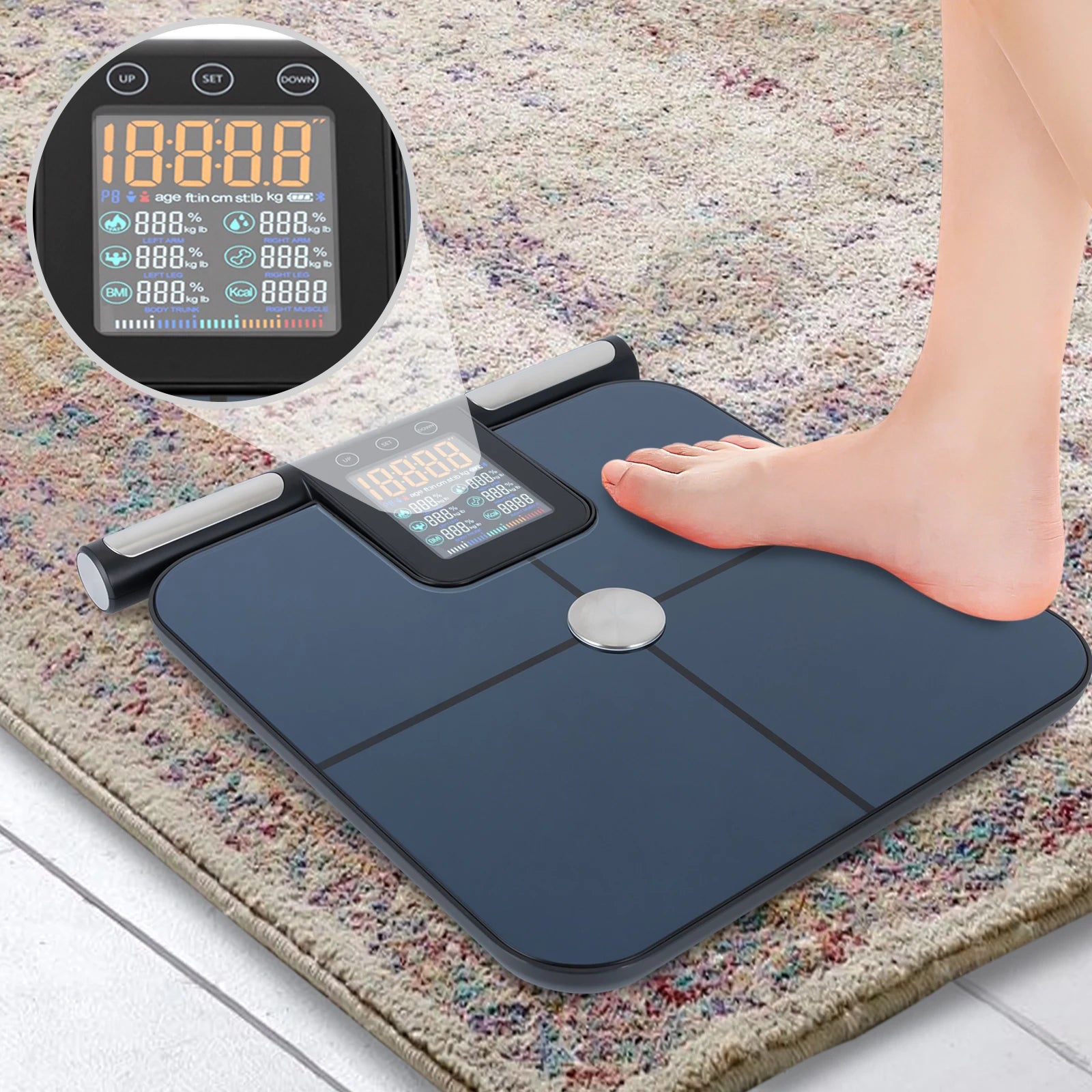8-Electrode Smart Body Weight Scale with BMI