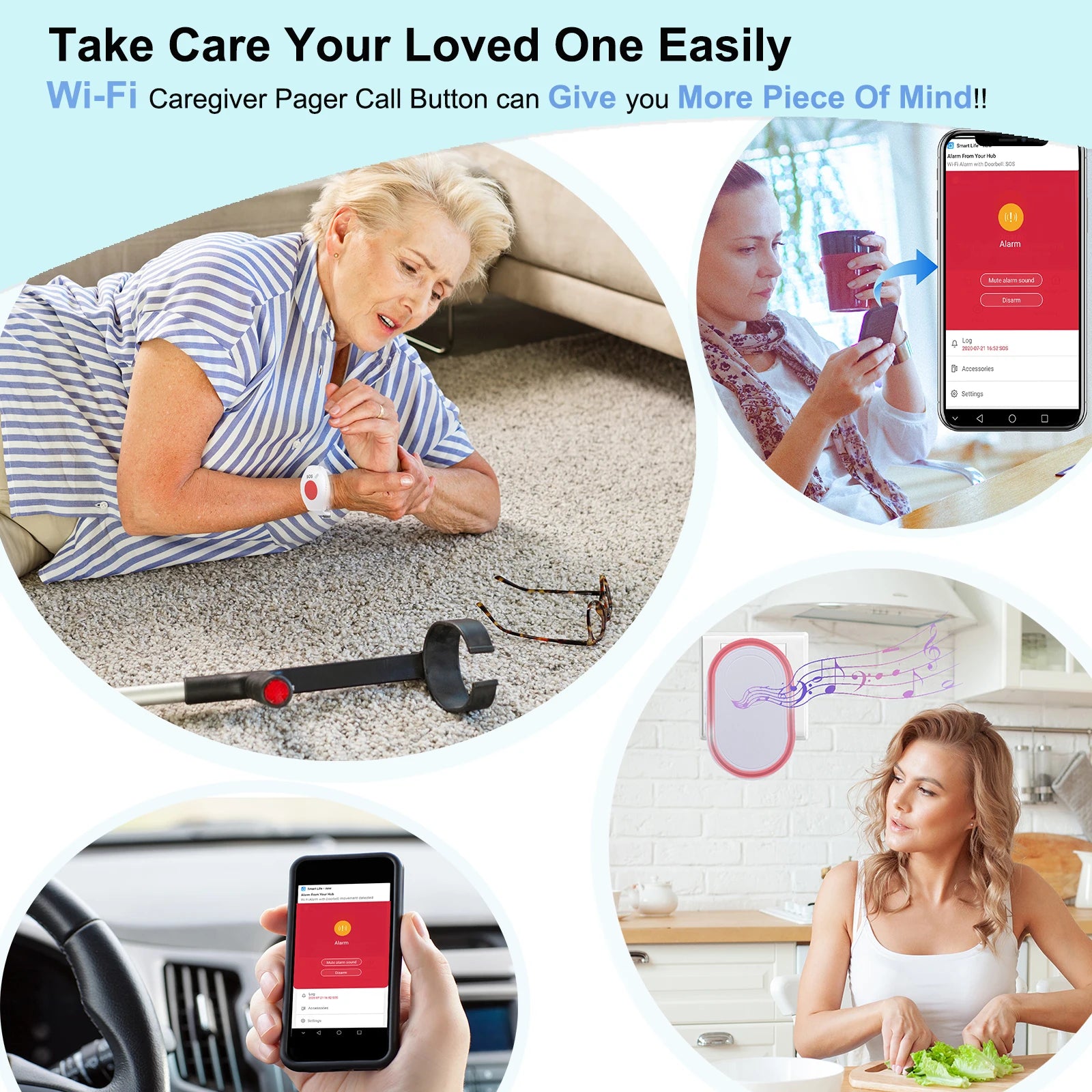 Topvico Tuya WiFi SOS Panic Button for Seniors