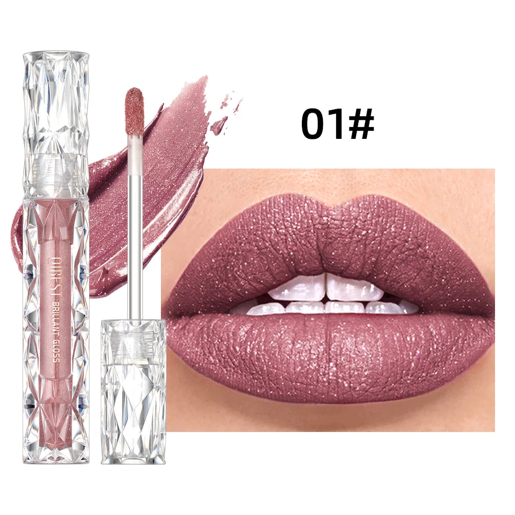 QIBEST Diamond Glitter Lip Gloss & Matte Lipstick
