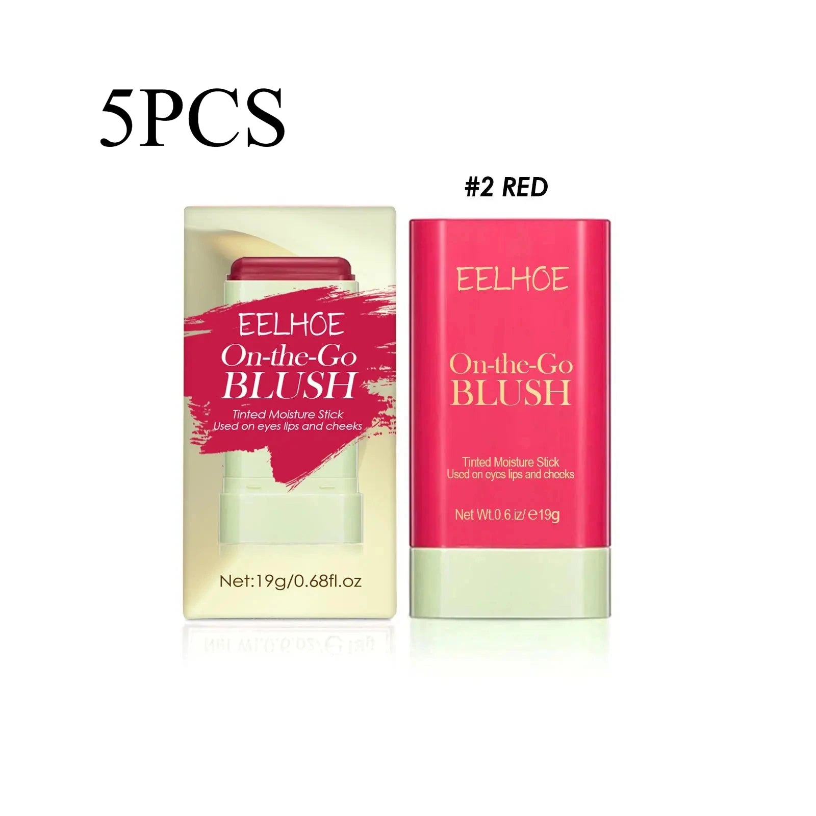 5PCS 3-in-1 Tinted Blush Stick Set