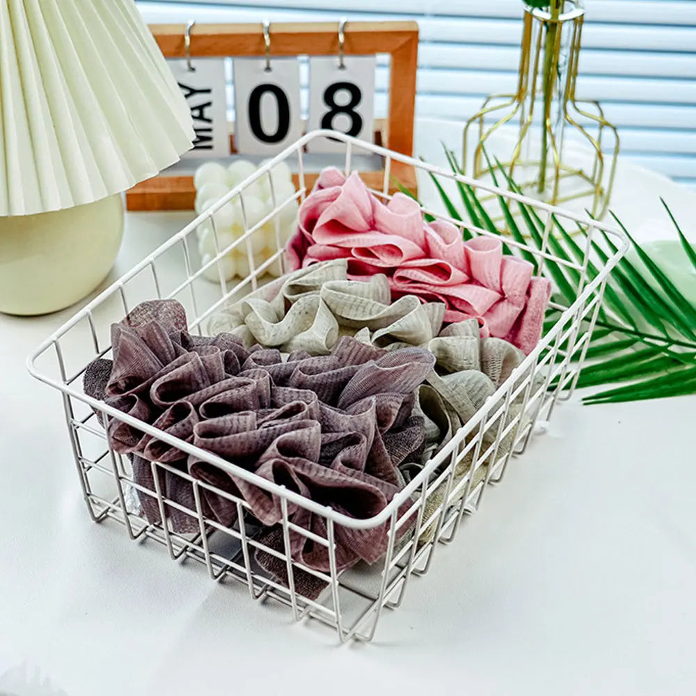 2-in-1 Loofah Bath Ball Towel with Drawstring