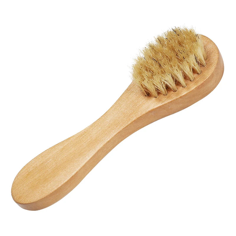 Natural Bristle Facial Exfoliating Brush – Wooden Handle