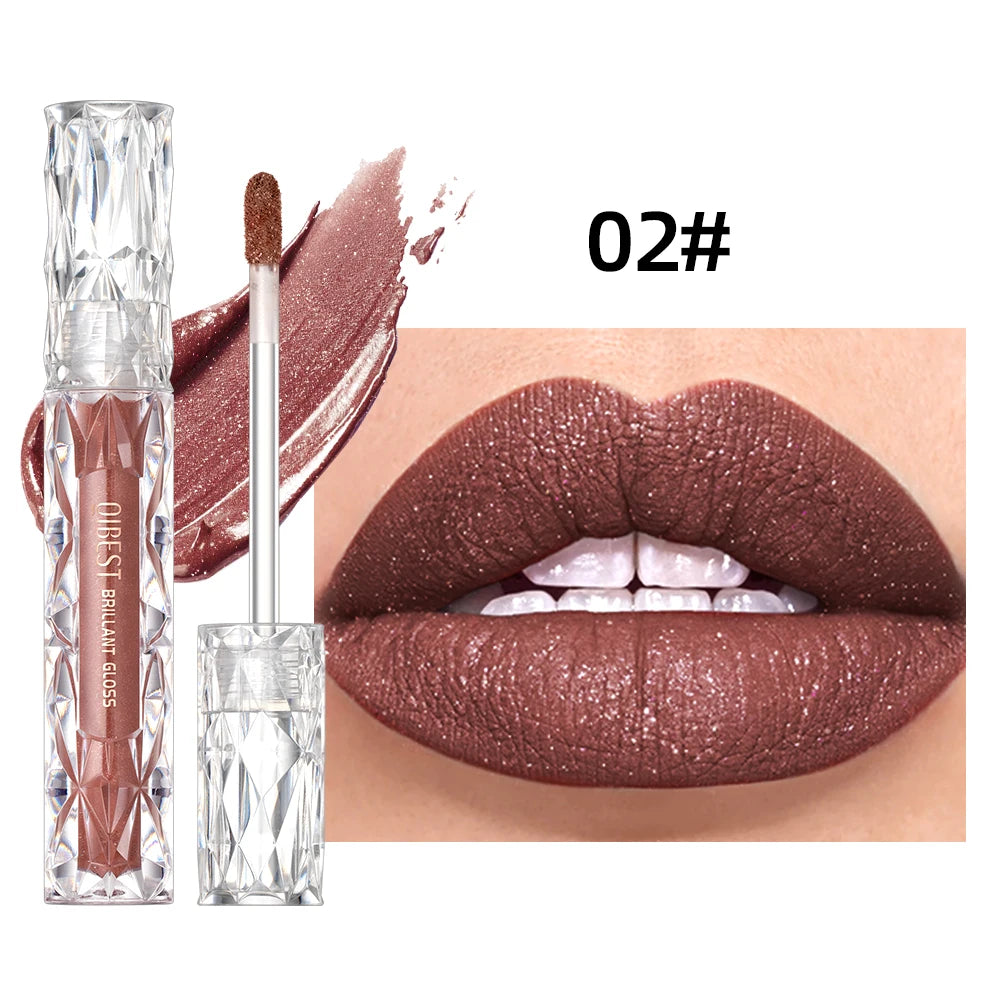 QIBEST Diamond Glitter Lip Gloss & Matte Lipstick