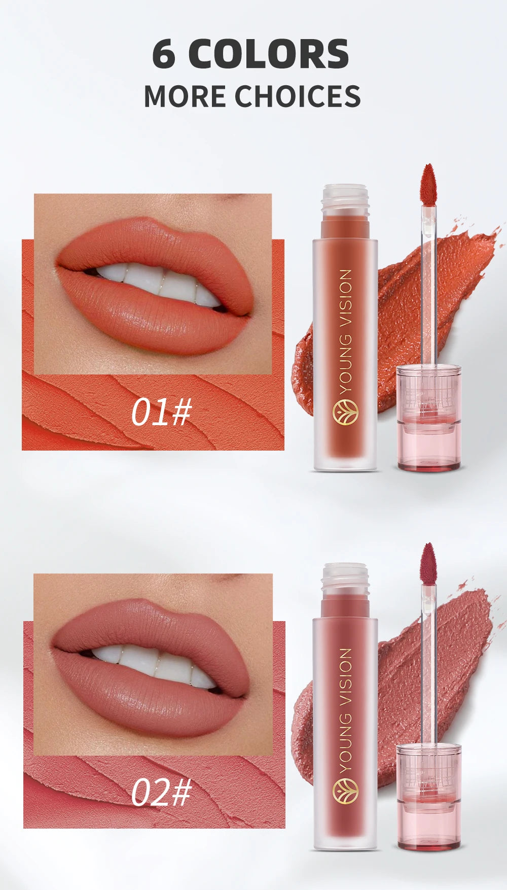 YOUNG VISION 6-Color Matte Velvet Lip Paste