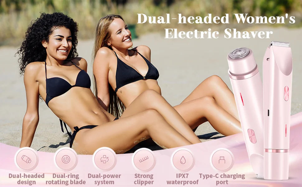 2-in-1 Waterproof Electric Shaver for Women