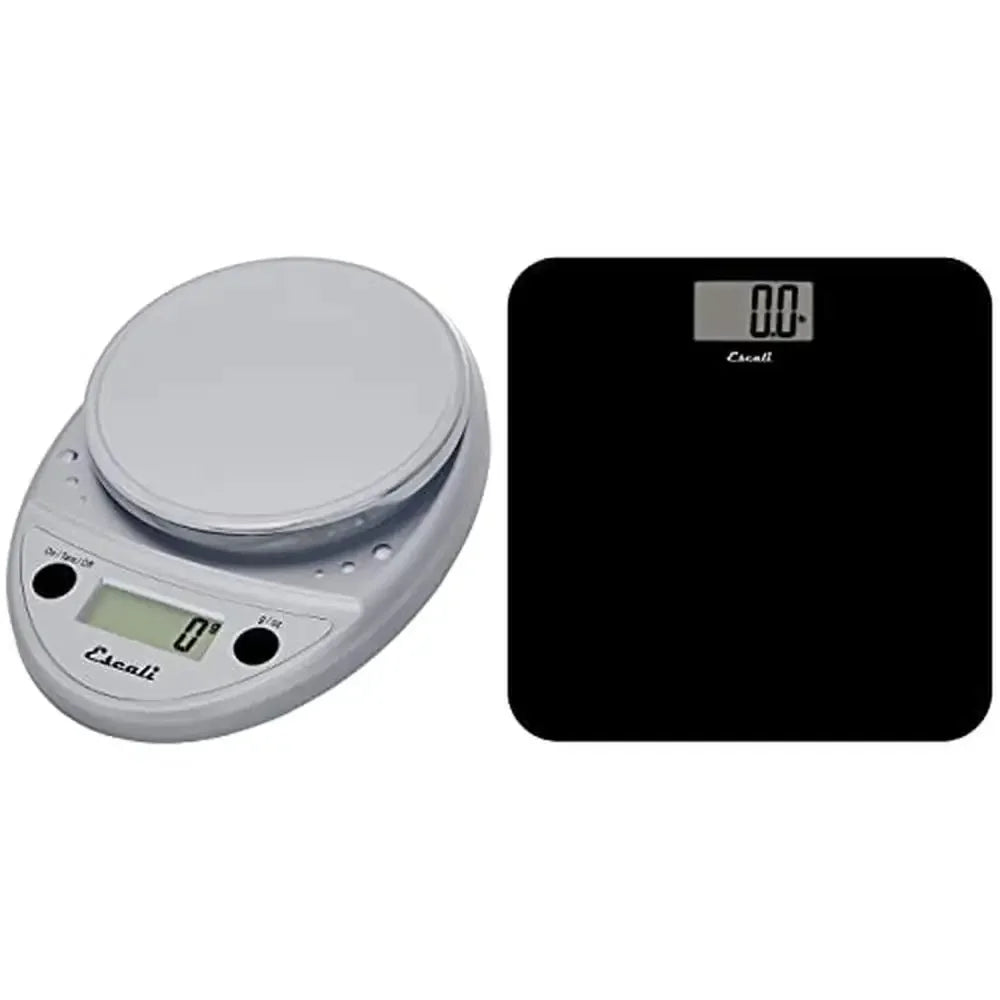 Digital Kitchen & Bathroom Scale Set – Black/Chrome