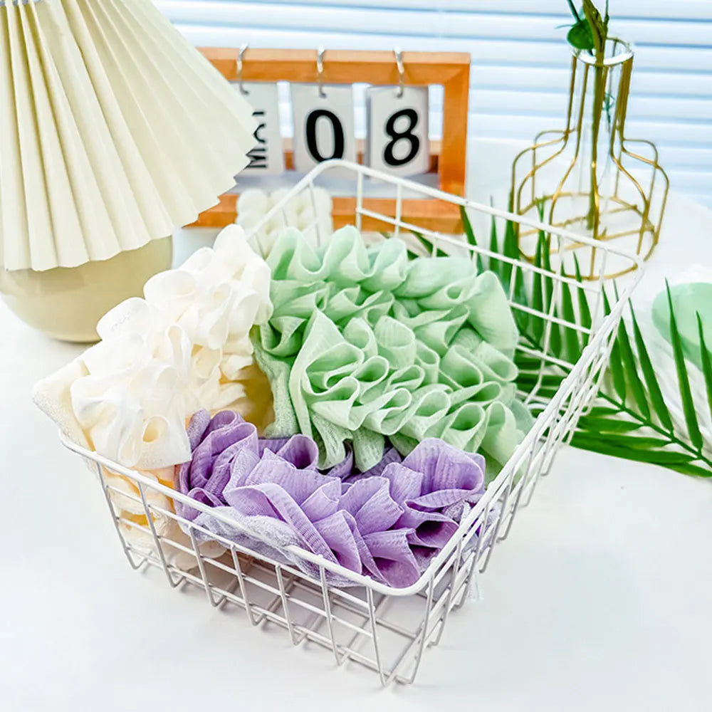 2-in-1 Loofah Bath Ball Towel with Drawstring