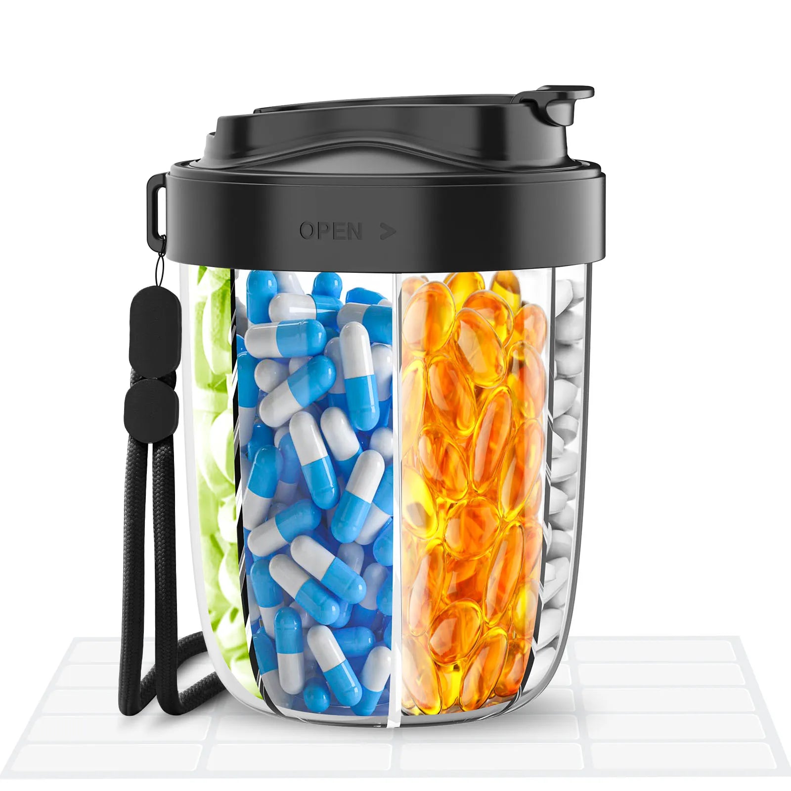 7-Grid Pill Bottle & Supplement Organizer