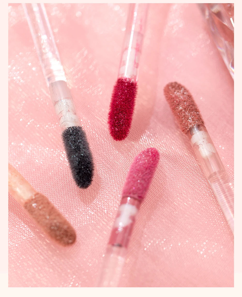 QIBEST Diamond Glitter Lip Gloss & Matte Lipstick