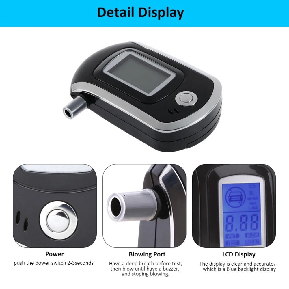 Portable Digital Alcohol Tester with LCD Display