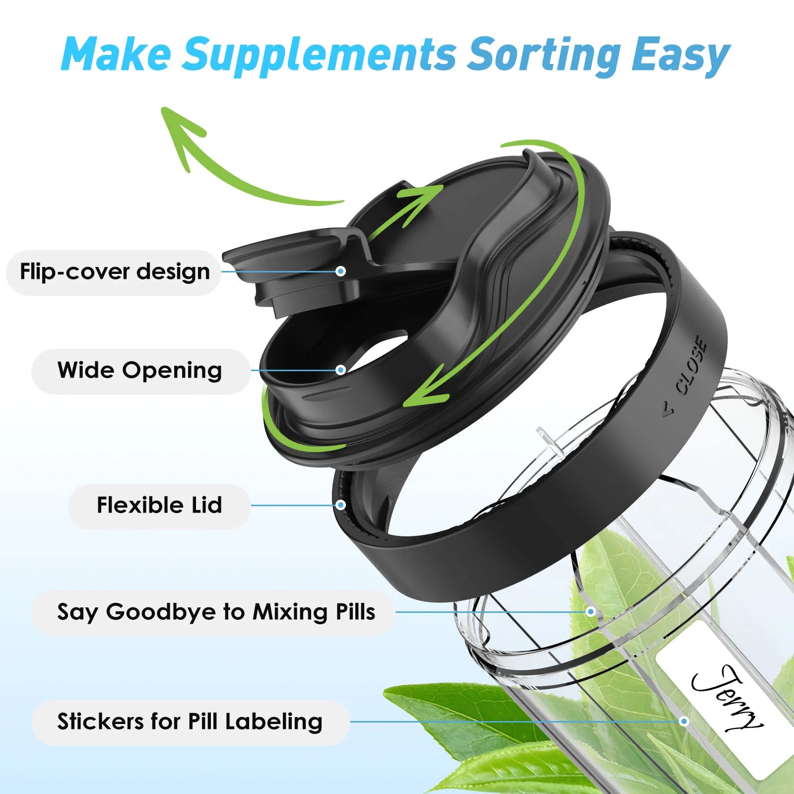 7-Grid Pill Bottle & Supplement Organizer