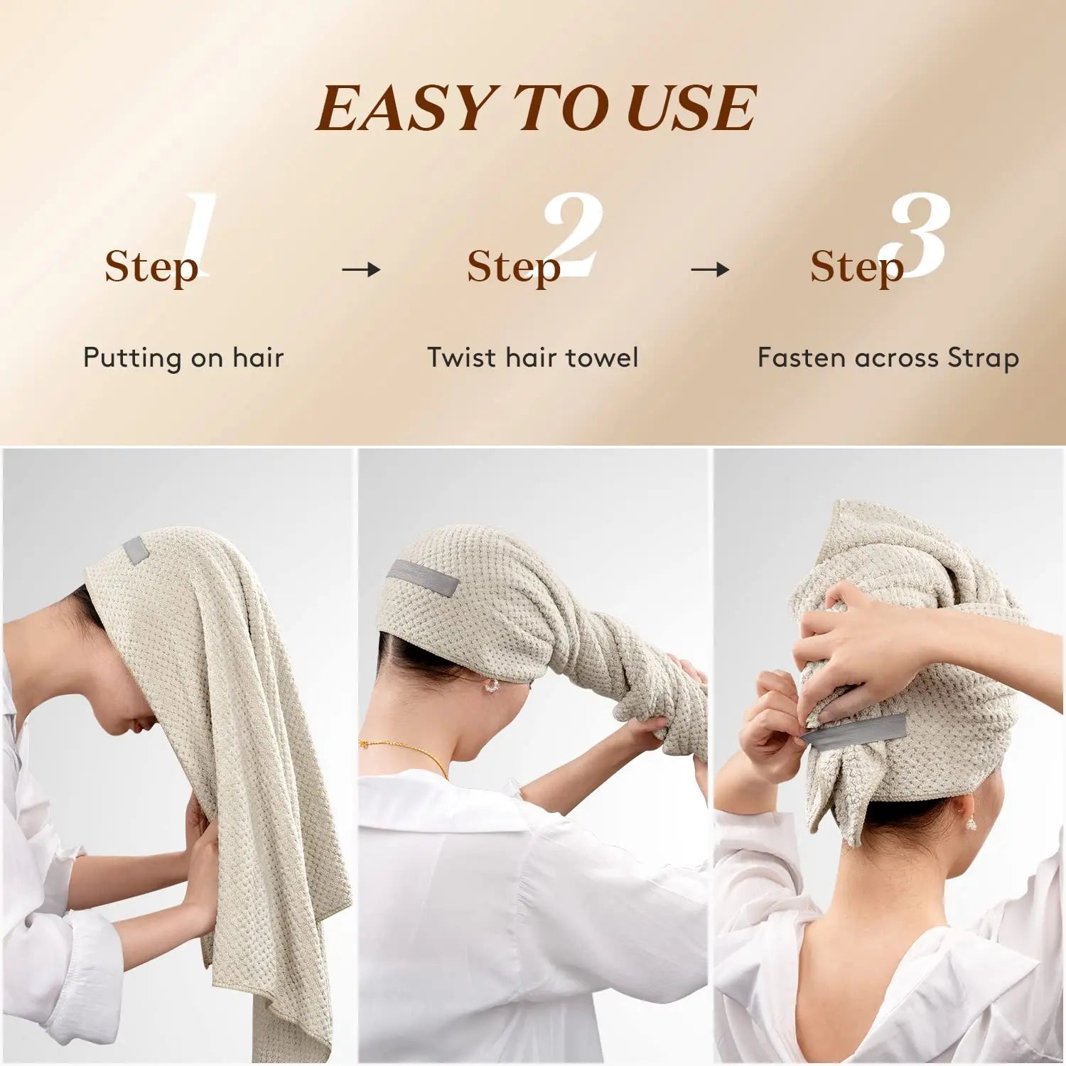 Extra Large Microfiber Hair Towel Wrap
