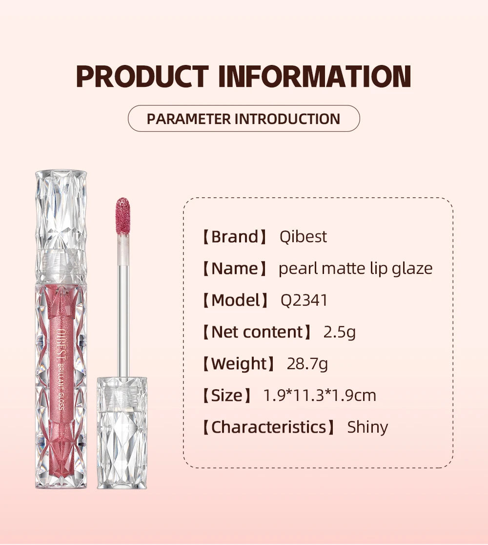 QIBEST Diamond Glitter Lip Gloss & Matte Lipstick